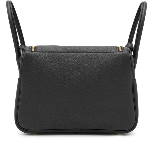 Hermès Black Clemence Lindy 26 Gold Hardware