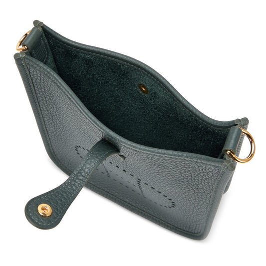 Hermès Vert Mangrove Clemence Mini Evelyne II TPM 16 Gold Hardware