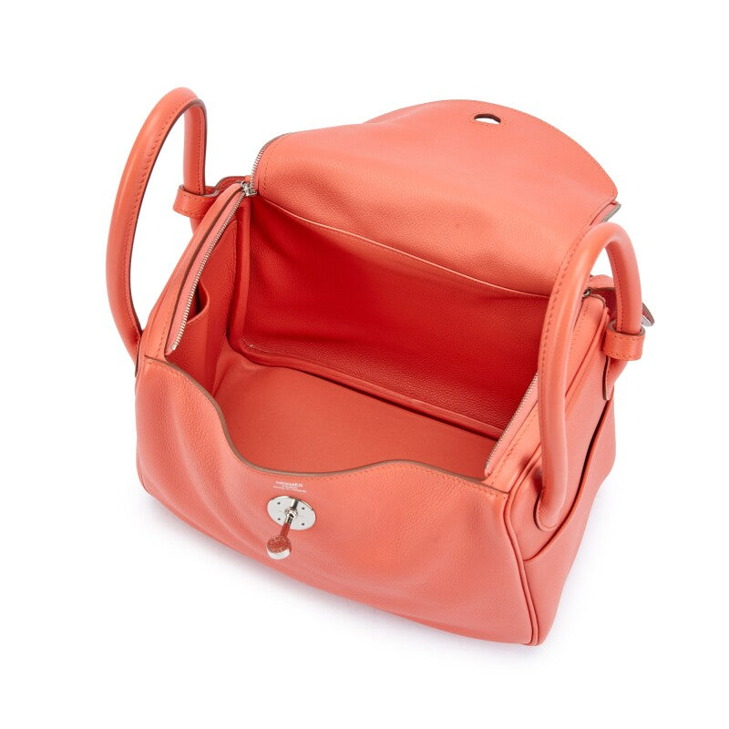Hermès Flamingo Evercolor Lindy 26 Palladium Hardware