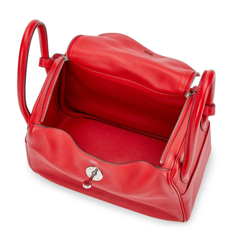 Hermès Rouge de Coeur Swift Lindy 26 Palladium Hardware