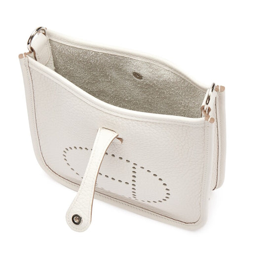 Hermès Gris Pale Clemence Mini Evelyne II TPM 16 Palladium Hardware