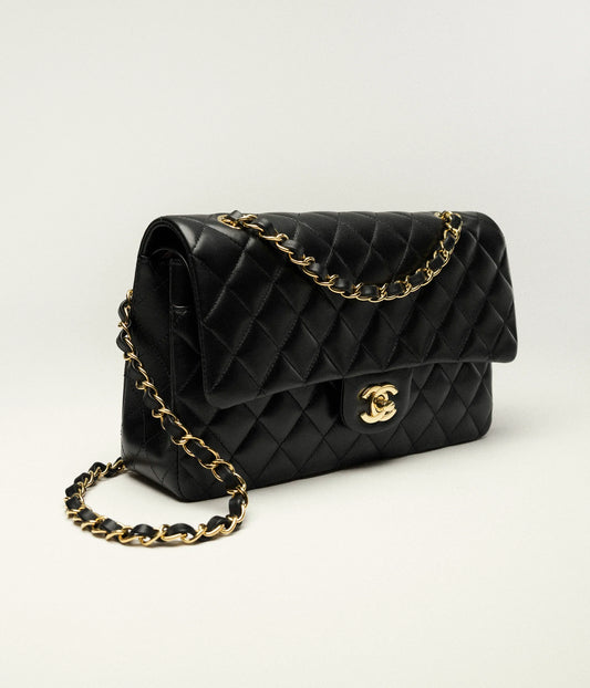 Chanel Classic 11.12 Handbag Lambskin & Gold-Tone Metal - Black
