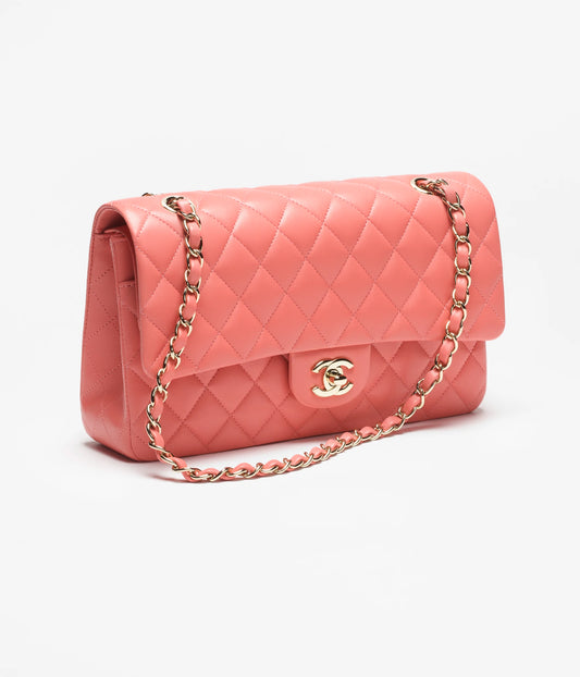 Chanel Classic 11.12 Handbag Lambskin & Gold-Tone Metal - Coral