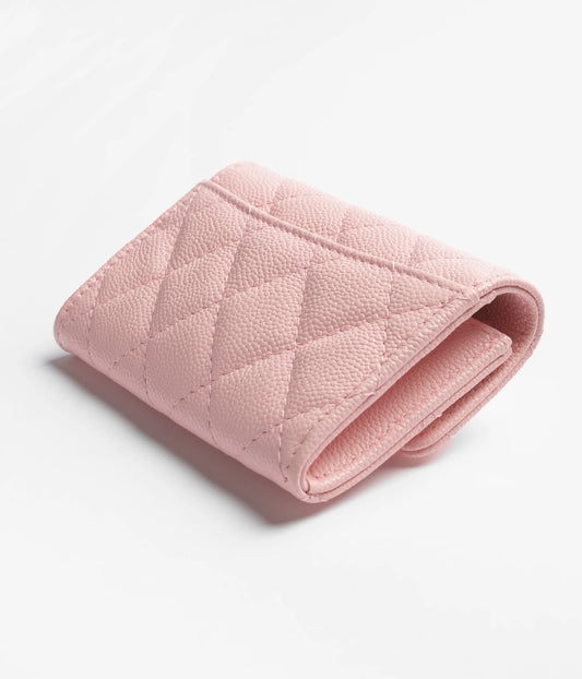 Chanel Classic Card Holder Grained Shiny Calfskin & Gold-Tone Metal - Light Pink