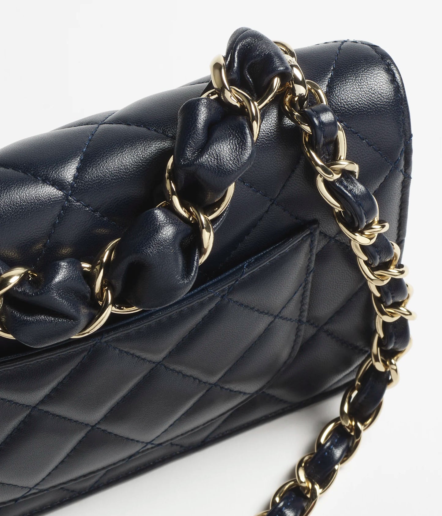 Chanel Mini Flap Bag Shiny Lambskin & Gold-Tone Metal - Dark Blue
