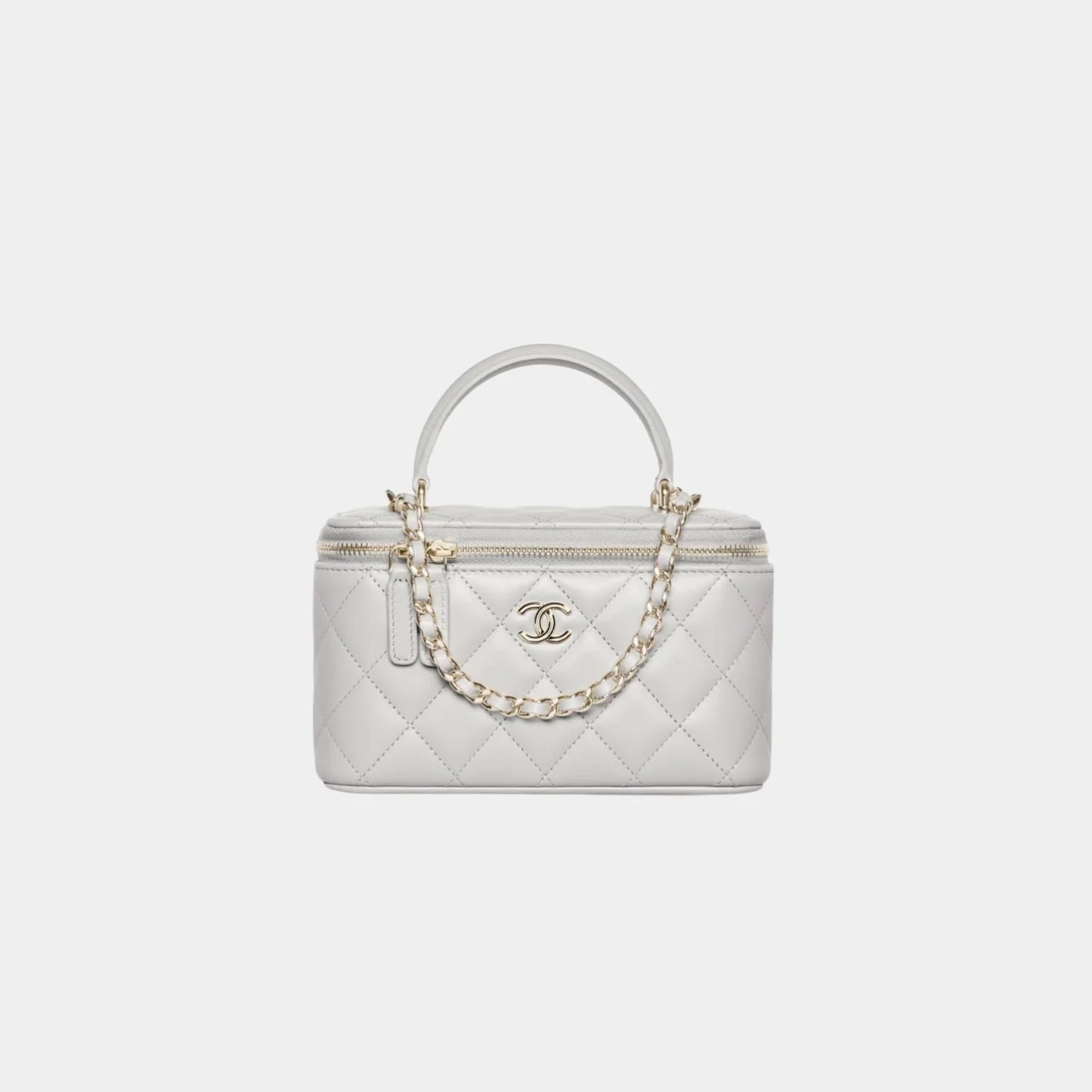 Chanel Long Vanity With Chain Lambskin - Grey