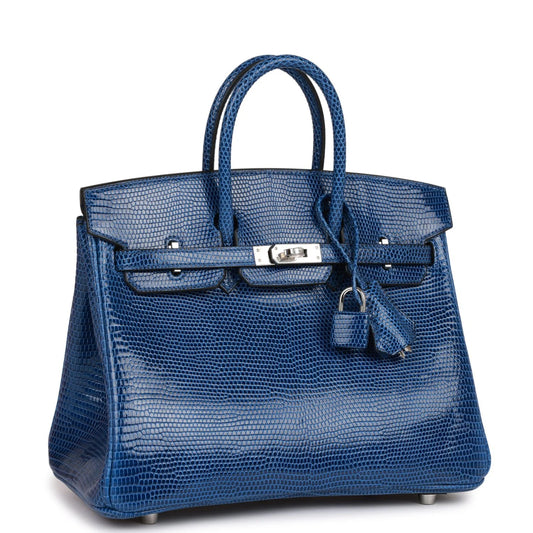 Hermès Birkin 25 Bleu Saphir Niloticus Lizard Palladium Hardware