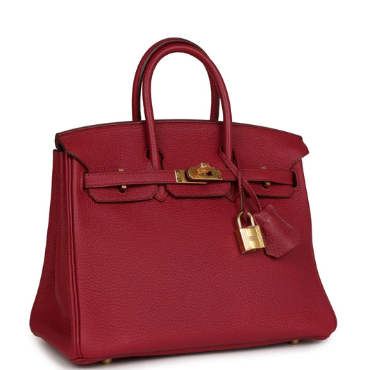 Hermès Birkin 25 Rubis Togo Gold Hardware