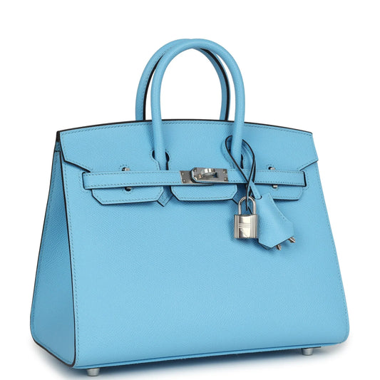 Hermès Birkin Sellier 25 Celeste Epsom Palladium Hardware