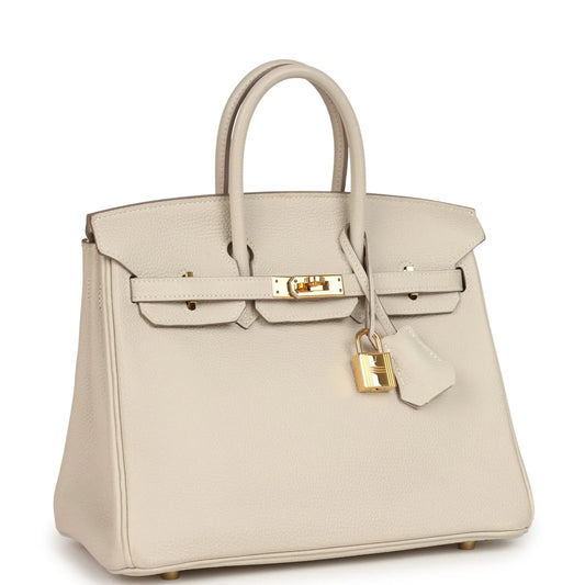 Hermès Birkin 25 Craie Togo Gold Hardware