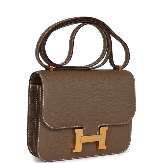 Hermès Constance 18 Etoupe Epsom Gold Hardware