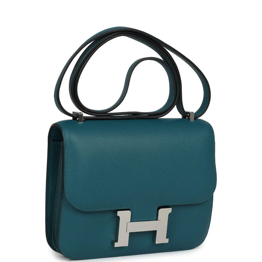 Hermès Constance 18 Vert Bosphore Evercolor Palladium Hardware