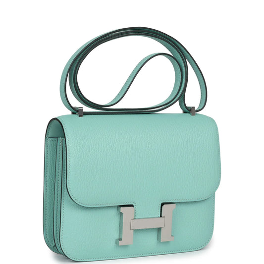 Hermès Constance 18 Aqua Chevre Palladium Hardware
