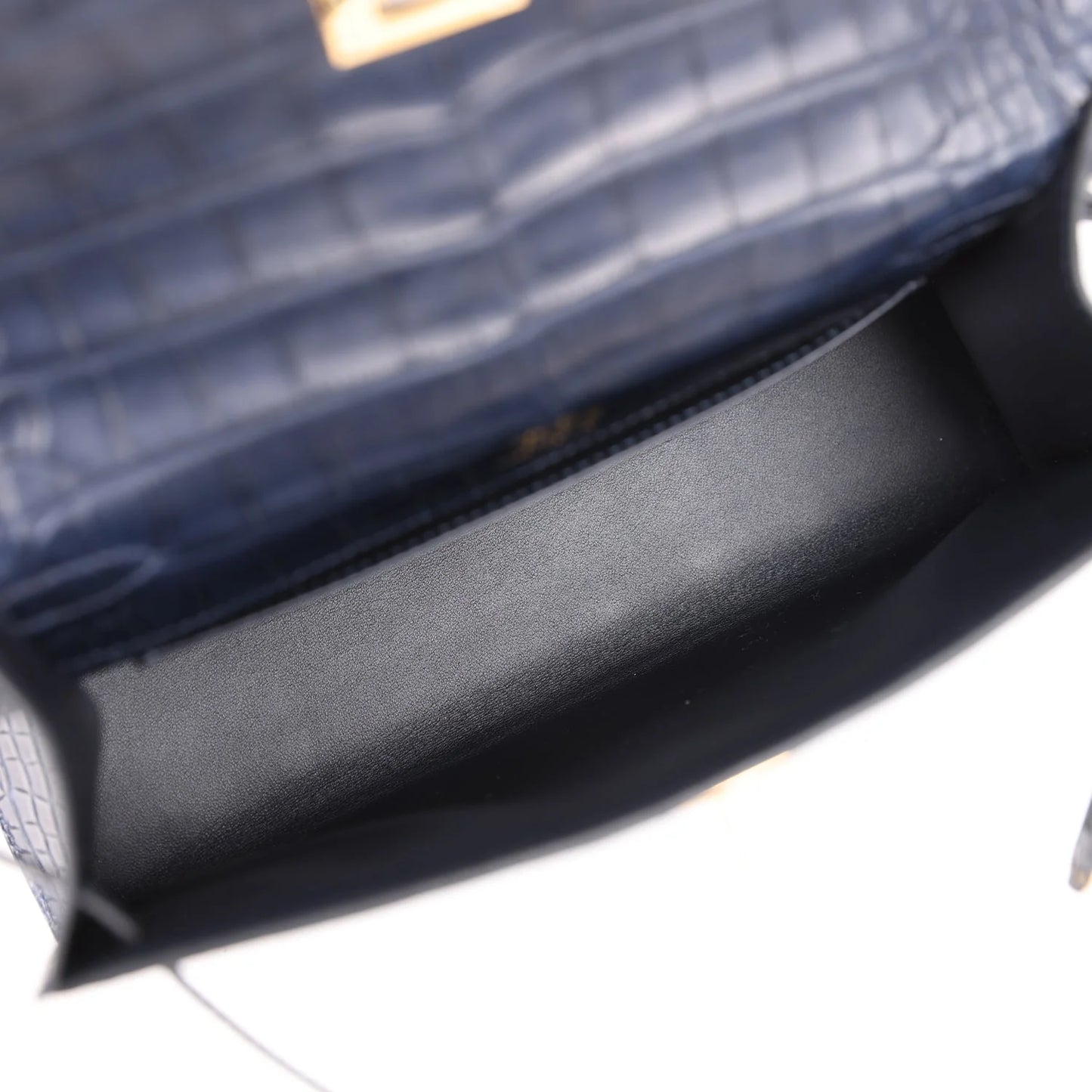 Hermès Kelly Pochette Bleu Indigo Matte Alligator Gold Hardware