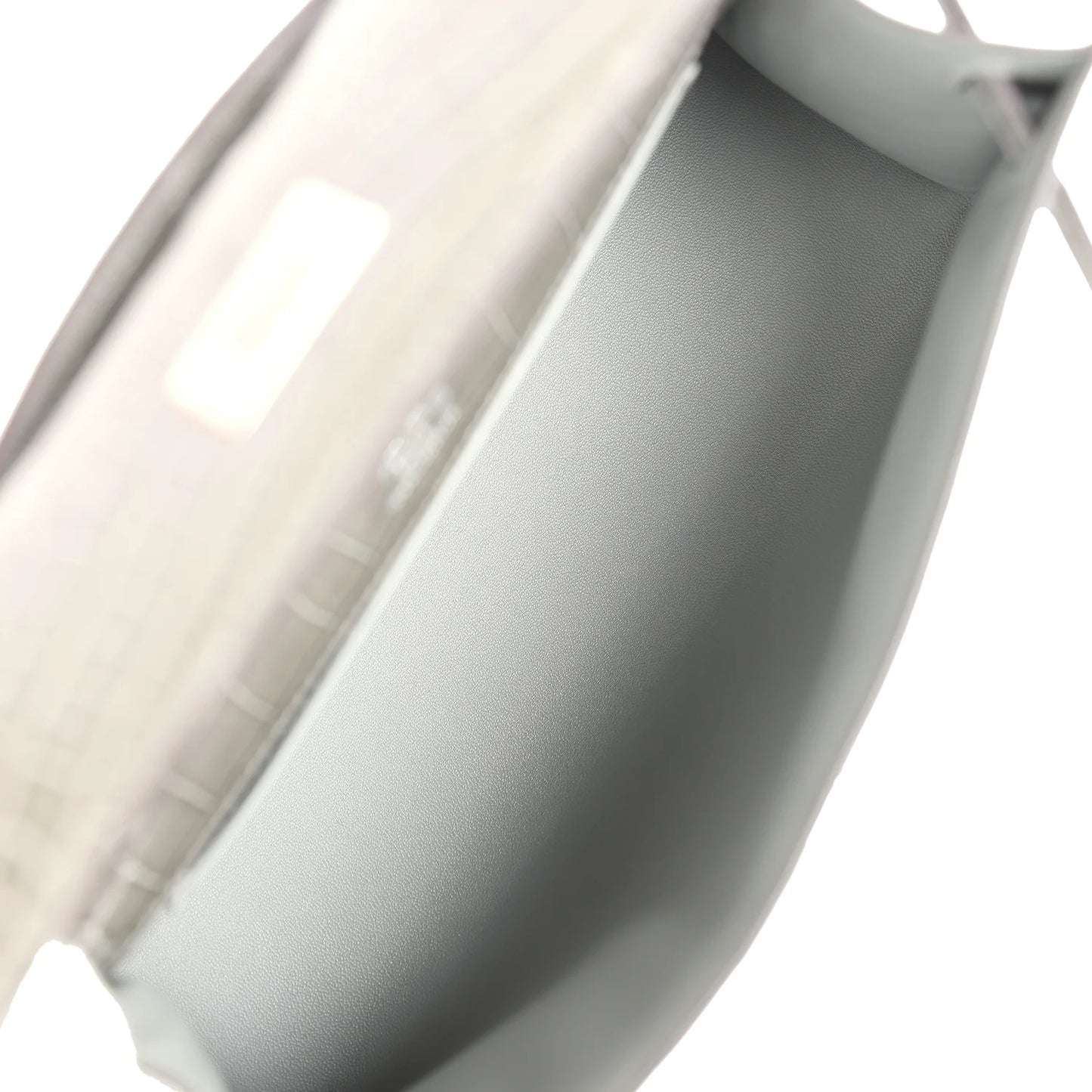 Hermès Kelly Pochette Gris Ciment Shiny Alligator Palladium Hardware