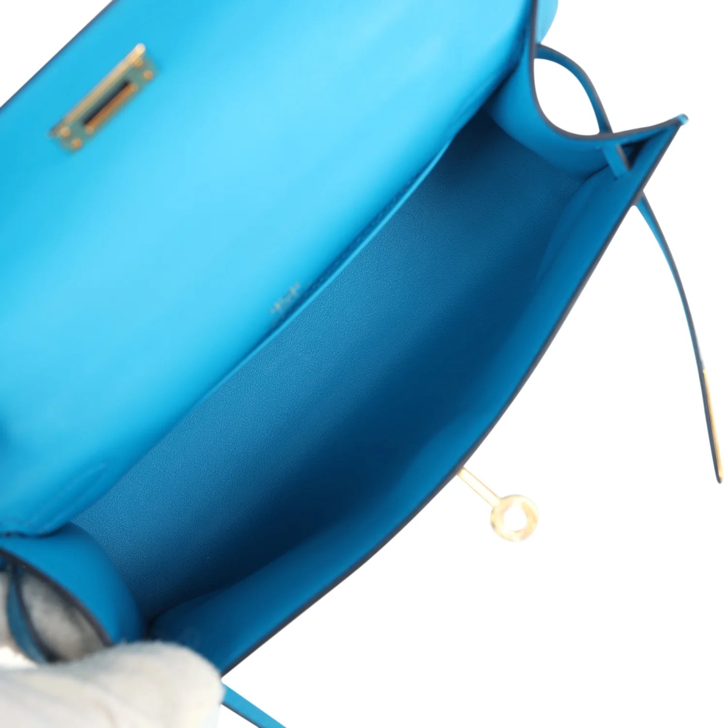 Hermès Kelly Pochette Bleu Frida Swift Gold Hardware