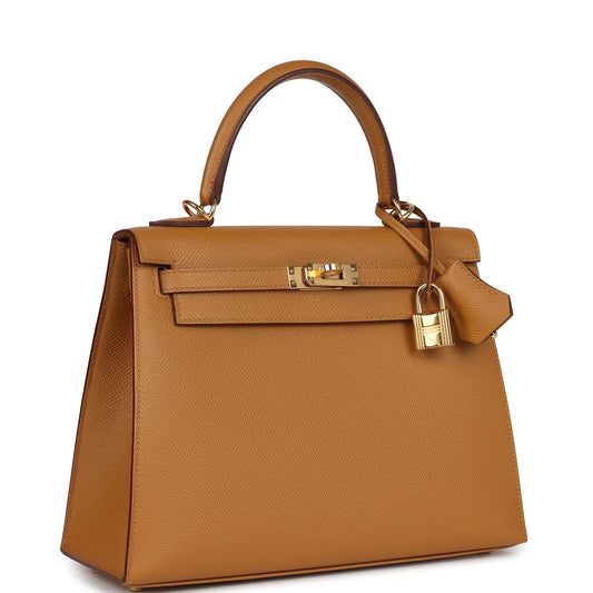 Hermès Kelly Sellier 25 Sesame Epsom Gold Hardware