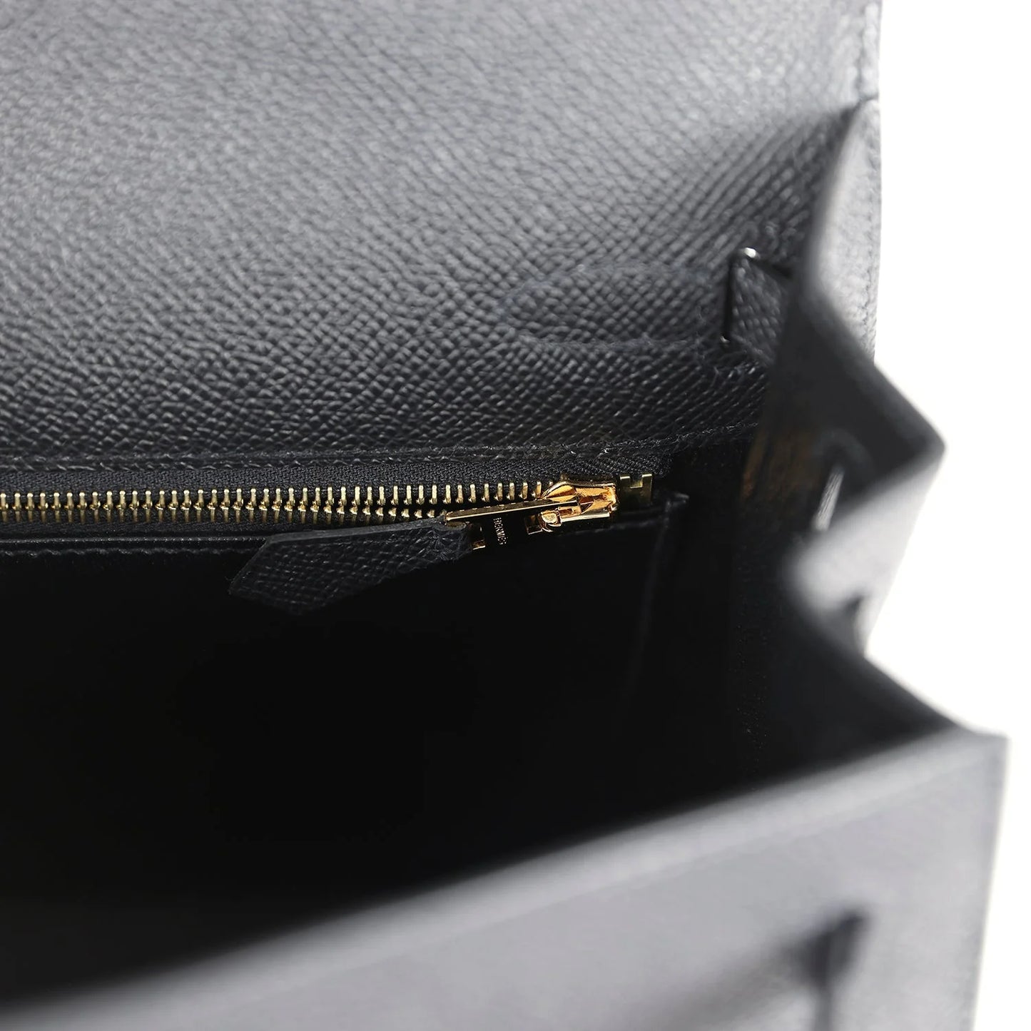 Hermès Kelly Sellier 25 Black Epsom Gold Hardware