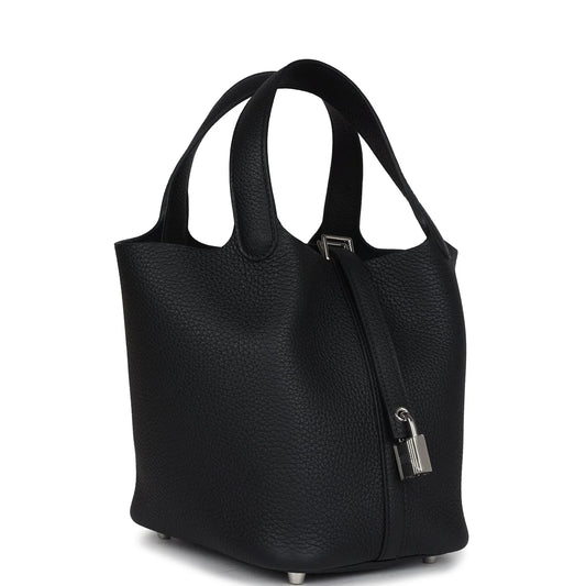 Hermès Picotin Lock 18 Black Clemence Palladium Hardware