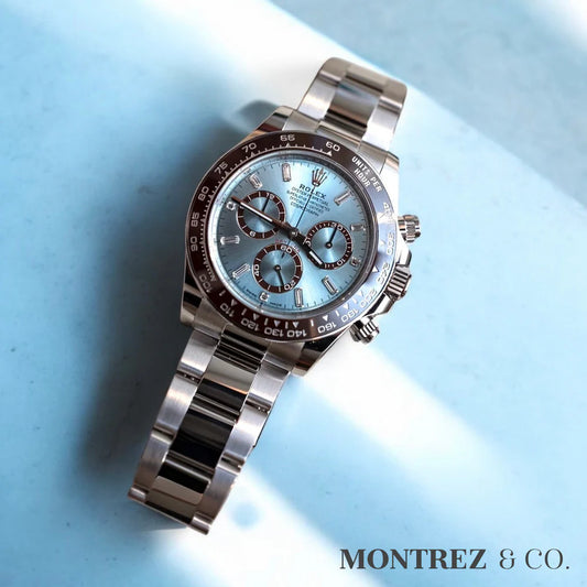 Rolex Cosmograph Daytona 40mm 126506-0002 Ice Blue Dial with 8 Baguette-Cut Diamonds