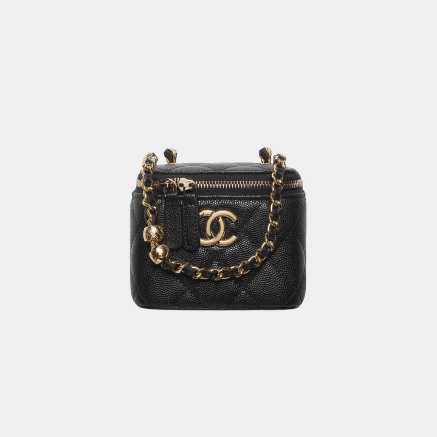 Chanel Small Vanity with Chain in Grained Shiny Calfskin