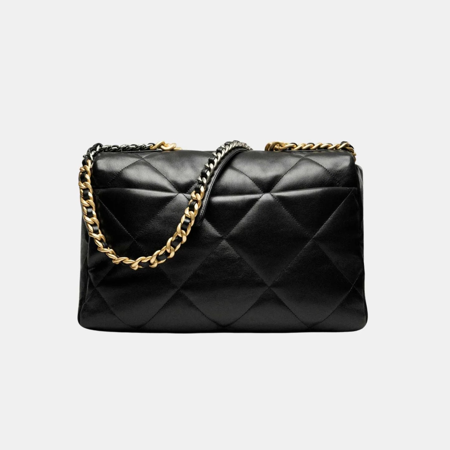 Chanel 19 Maxi Handbag Shiny Lambskin - Black