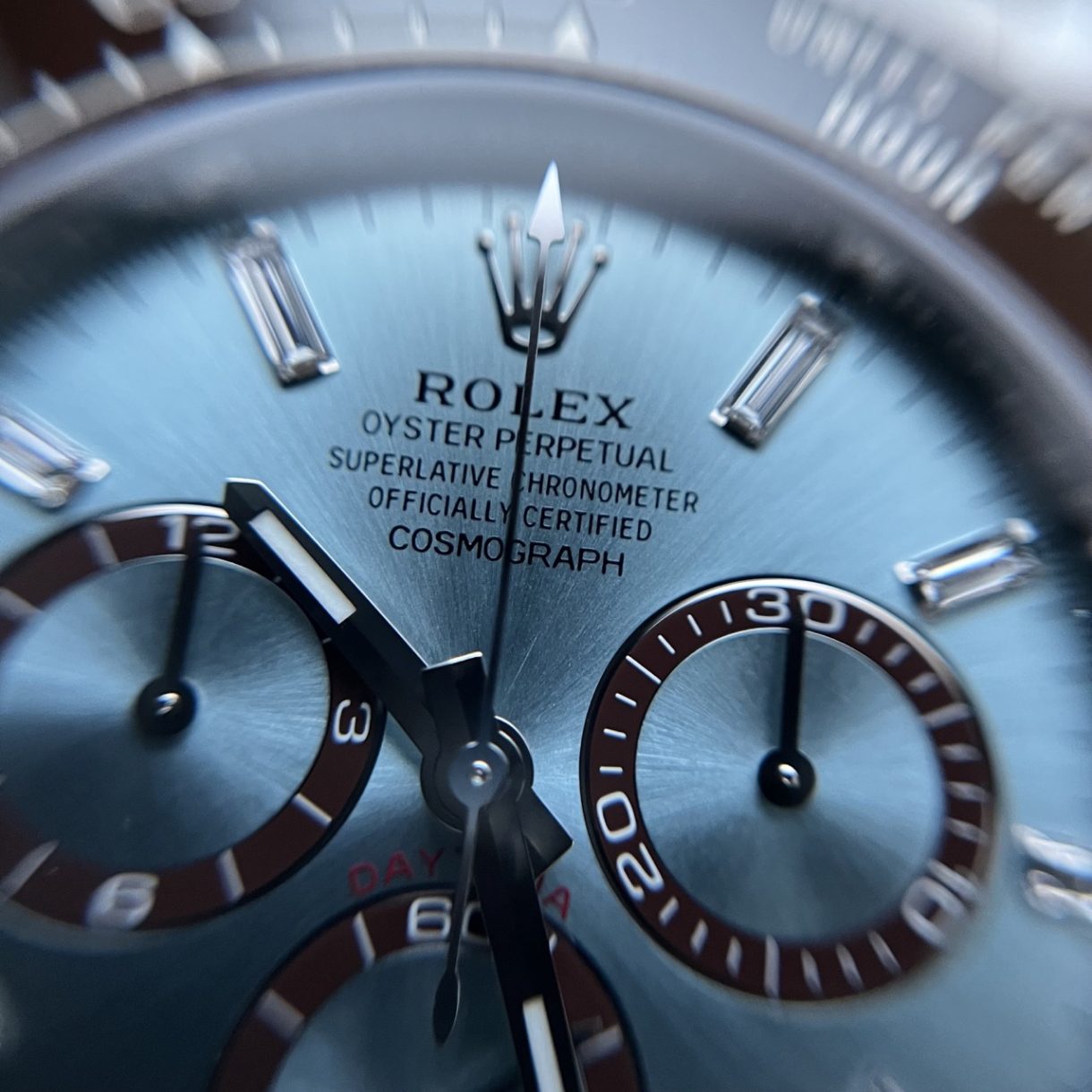 Rolex Cosmograph Daytona 40mm 126506-0002 Ice Blue Dial with 8 Baguette-Cut Diamonds