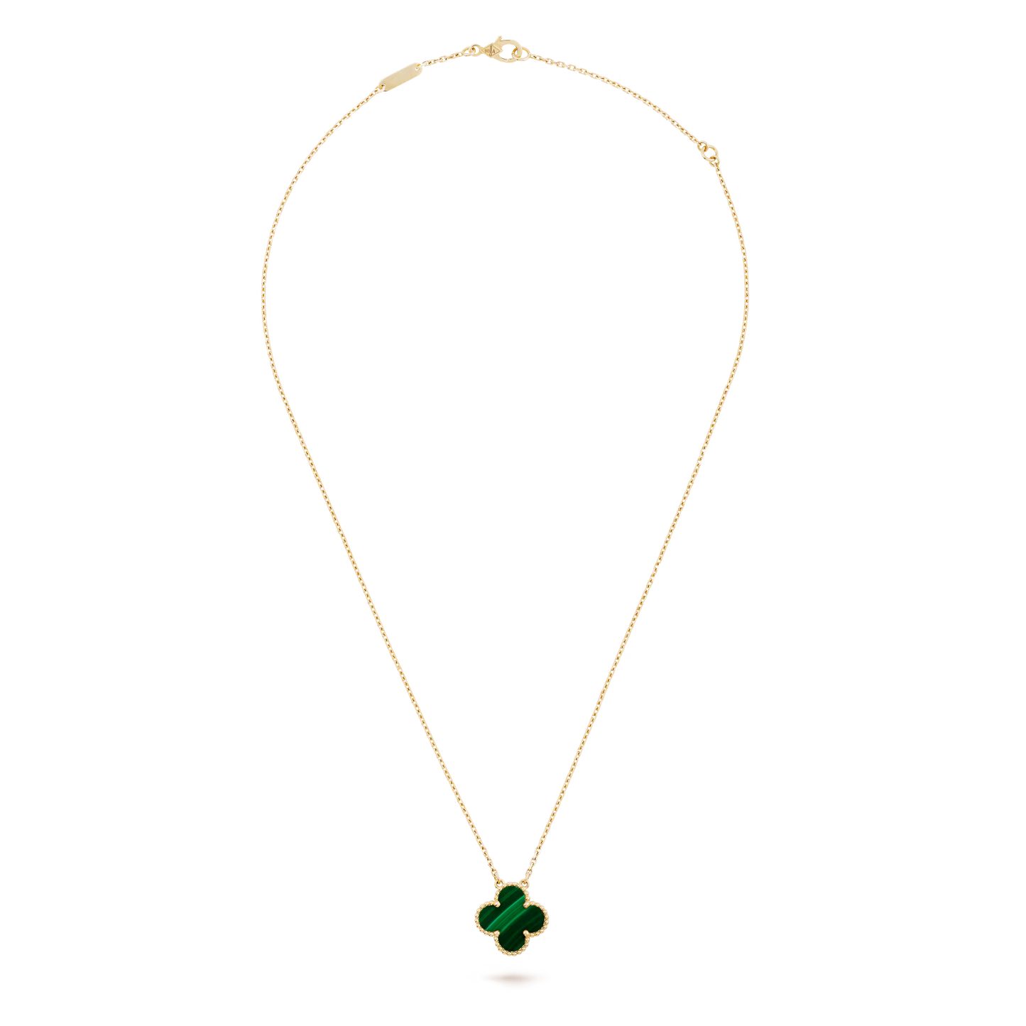 Van Cleef & Arpels, Vintage Alhambra pendant, 18K yellow gold, malachite