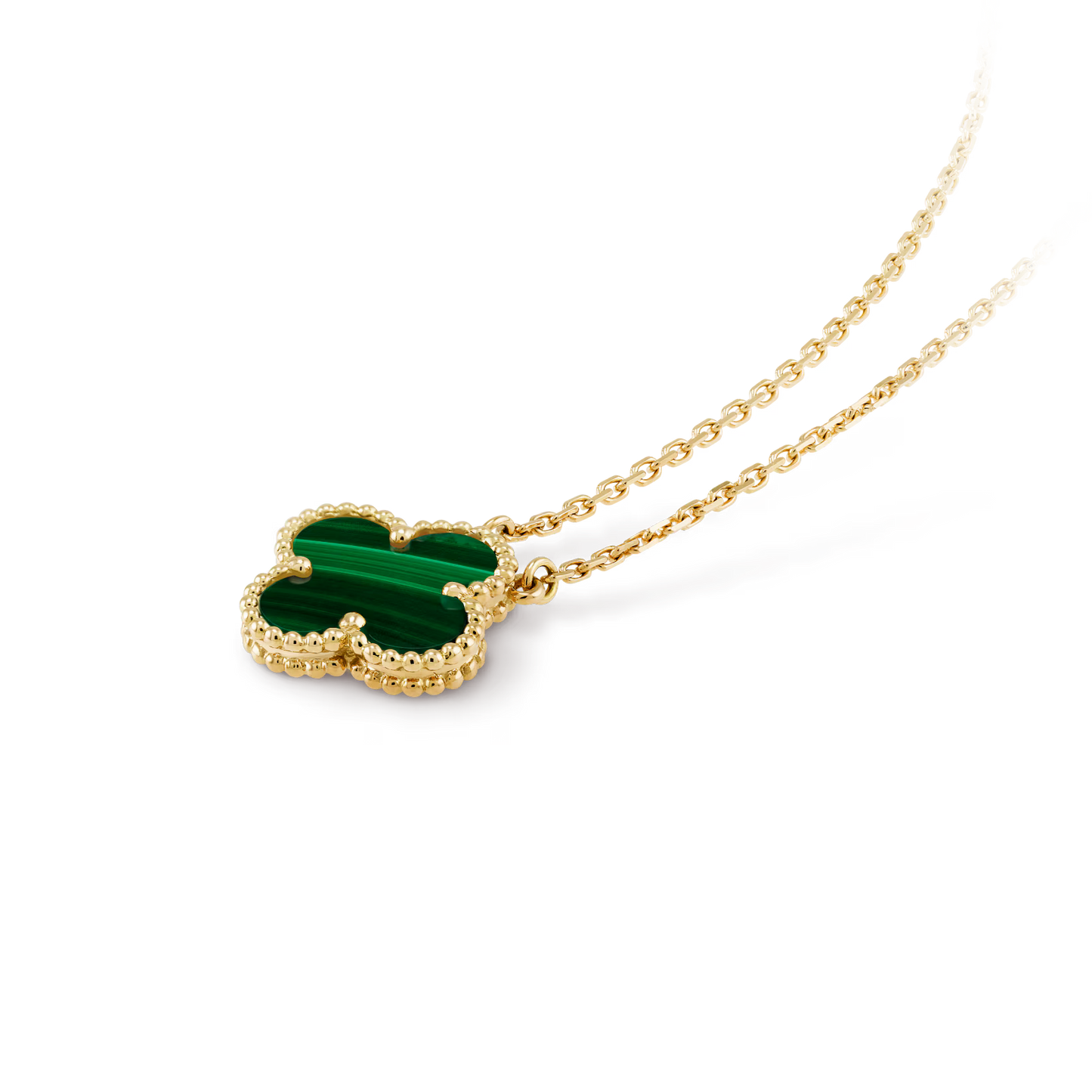 Van Cleef & Arpels, Vintage Alhambra pendant, 18K yellow gold, malachite