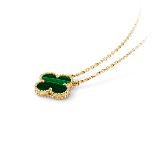 Van Cleef & Arpels, Vintage Alhambra pendant, 18K yellow gold, malachite