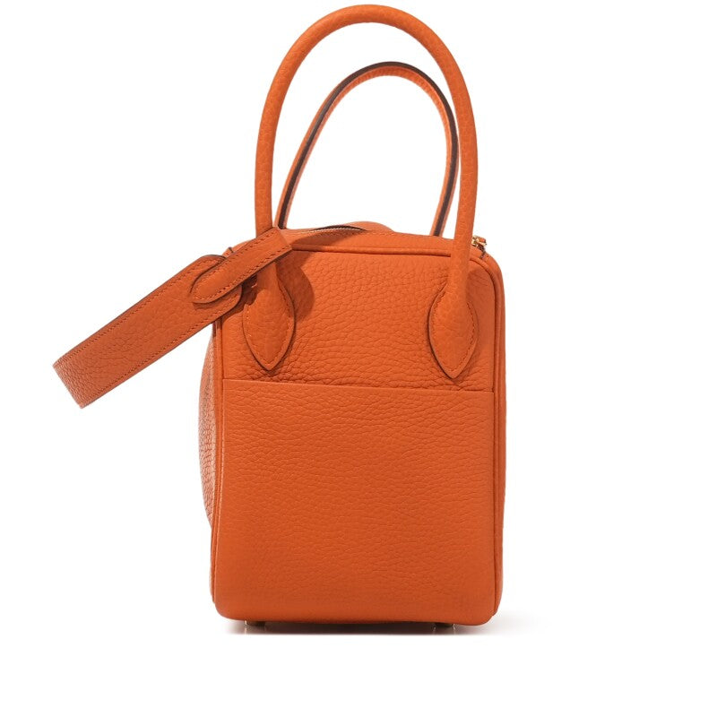 Hermès Orange H Clemence Lindy 26 Gold Hardware