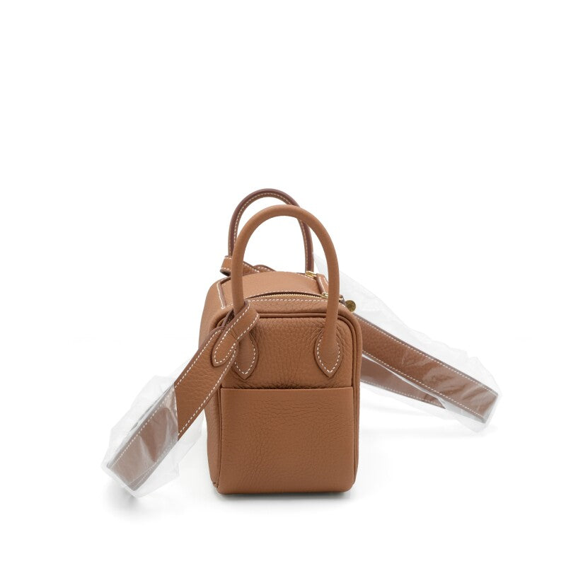 Hermès Gold Clemence Mini Lindy 20 Gold Hardware
