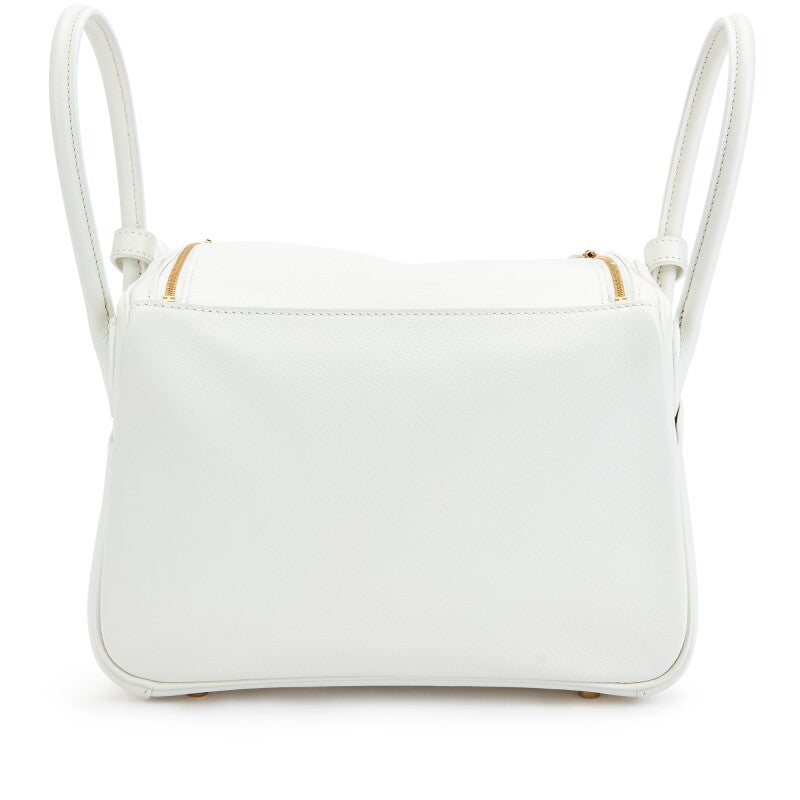 Hermès White Evercolor Lindy 26 Gold Hardware