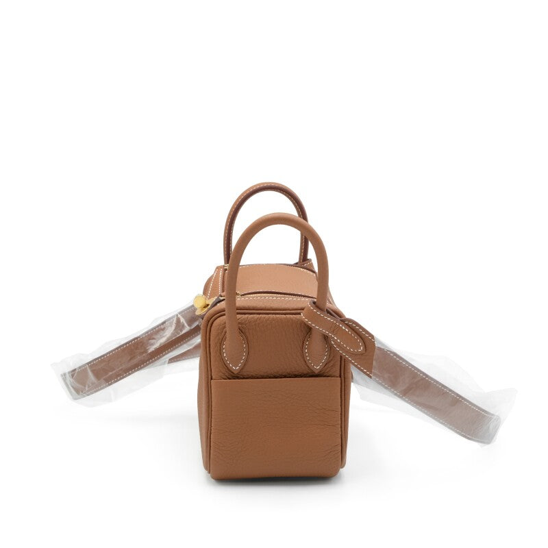 Hermès Gold Clemence Mini Lindy 20 Gold Hardware