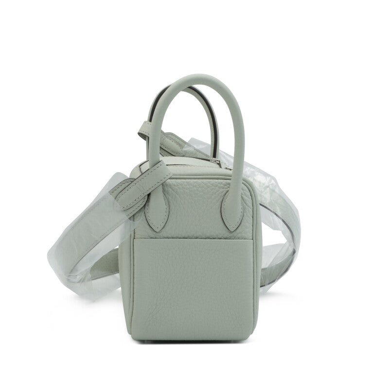 Hermès Gris Neve Clemence Mini Lindy 20 Palladium Hardware