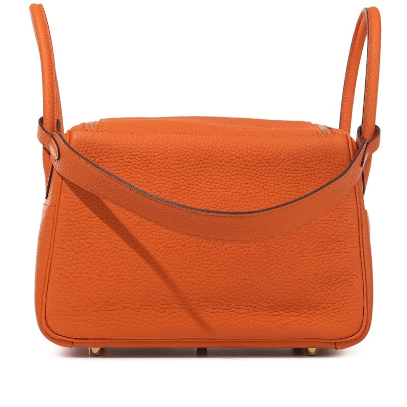 Hermès Orange H Clemence Lindy 26 Gold Hardware