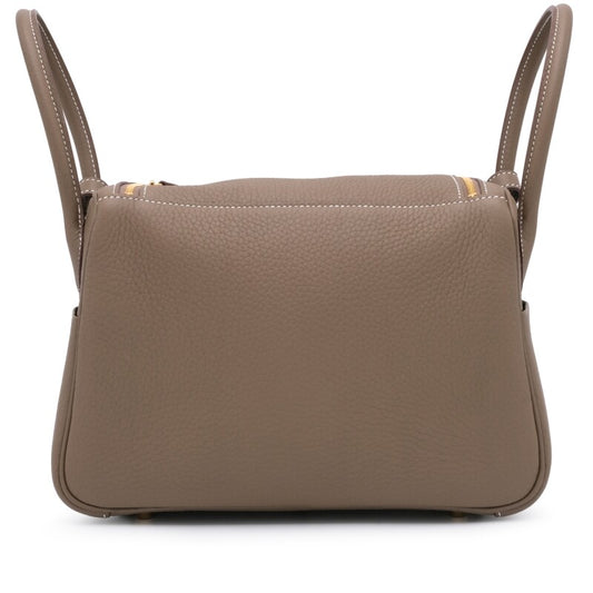Hermès Etoupe Clemence Lindy 26 Gold Hardware