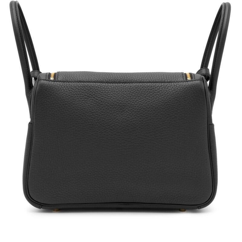 Hermès Black Clemence Lindy 26 Gold Hardware