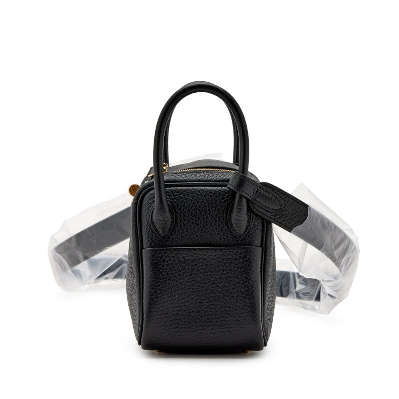 Hermès Black Clemence Mini Lindy 20 Gold Hardware