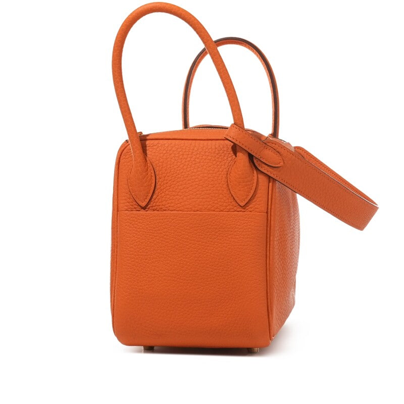 Hermès Orange H Clemence Lindy 26 Gold Hardware