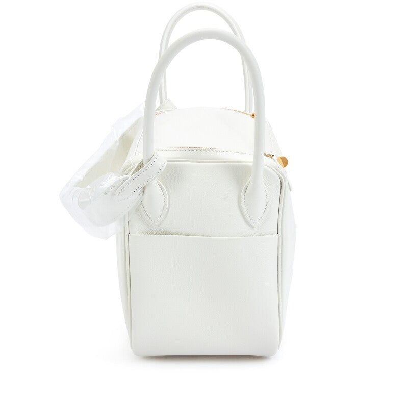 Hermès White Evercolor Lindy 26 Gold Hardware