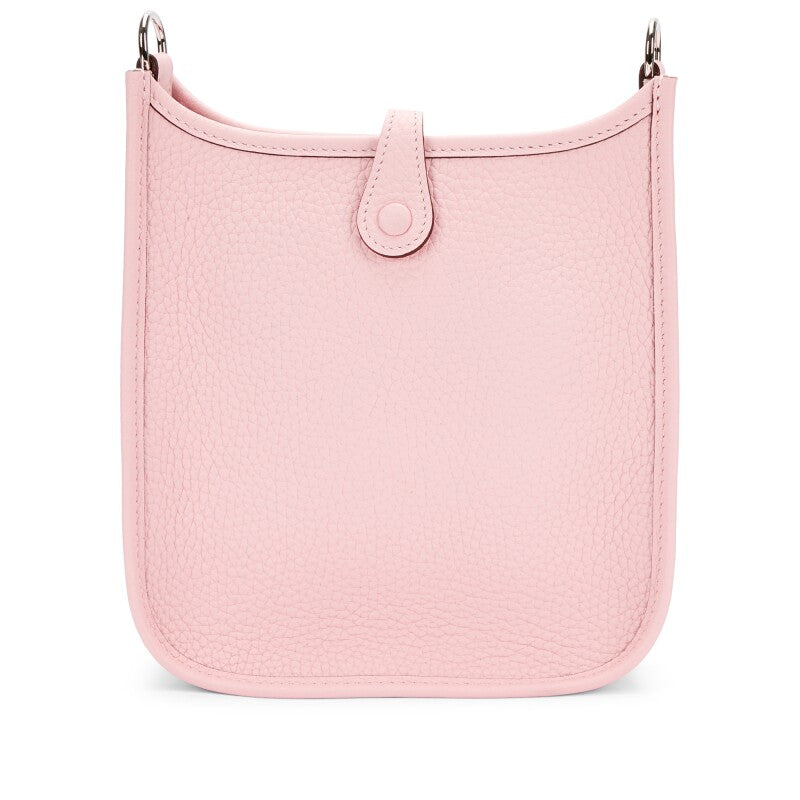 Hermès Rose Sakura Clemence Mini Evelyne II TPM 16 Palladium Hardware