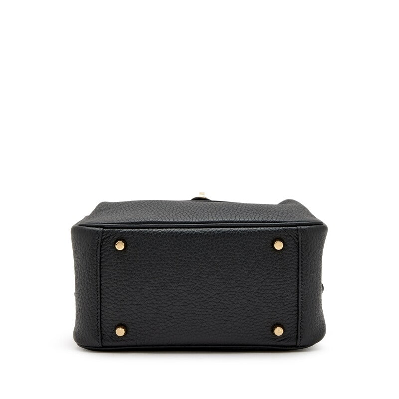 Hermès Black Clemence Mini Lindy 20 Gold Hardware