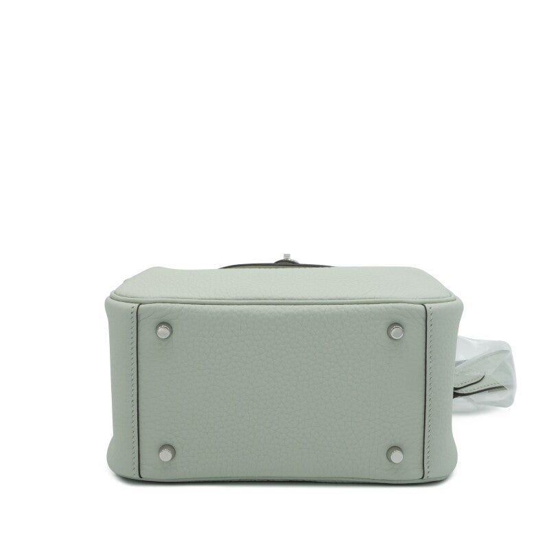Hermès Gris Neve Clemence Mini Lindy 20 Palladium Hardware