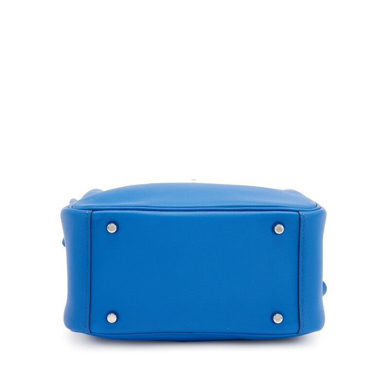 Hermès Bleu France Verso Swift Mini Lindy 20 Palladium Hardware