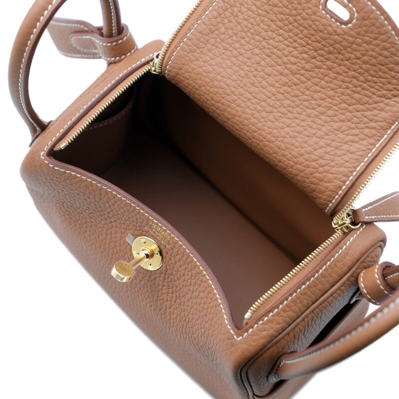 Hermès Gold Clemence Mini Lindy 20 Gold Hardware