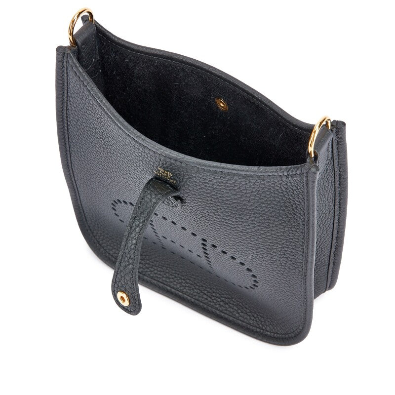 Hermès Black Clemence Mini Evelyne II TPM 16 Gold Hardware