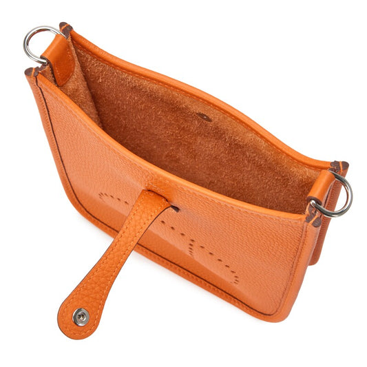 Hermès Orange H Clemence Evelyne TPM 16 Palladium Hardware