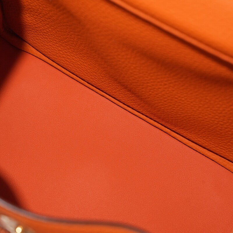 Hermès Orange H Clemence Lindy 26 Gold Hardware