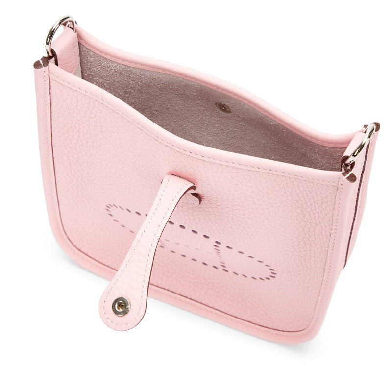 Hermès Rose Sakura Clemence Mini Evelyne II TPM 16 Palladium Hardware